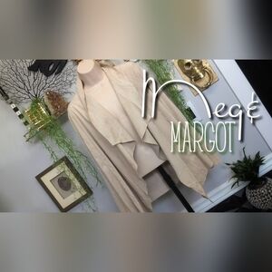 Meg & Margot Tan Faux Suede Asymmetrical Blazer Jacket MD